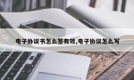 电子协议书怎么签有效,电子协议怎么写