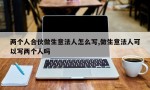 两个人合伙做生意法人怎么写,做生意法人可以写两个人吗