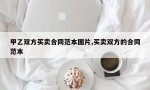 甲乙双方买卖合同范本图片,买卖双方的合同范本