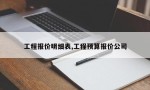 工程报价明细表,工程预算报价公司