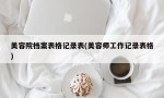 美容院档案表格记录表(美容师工作记录表格)