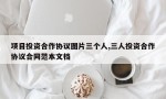 项目投资合作协议图片三个人,三人投资合作协议合同范本文档