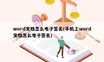 word文档怎么电子签名(手机上word文档怎么电子签名)