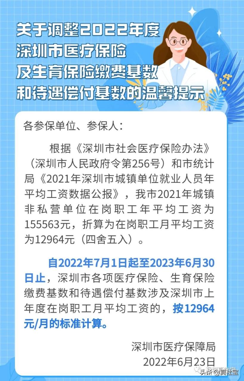 2022深圳社平工资最新发布12964元/月，近7年社平工资汇总